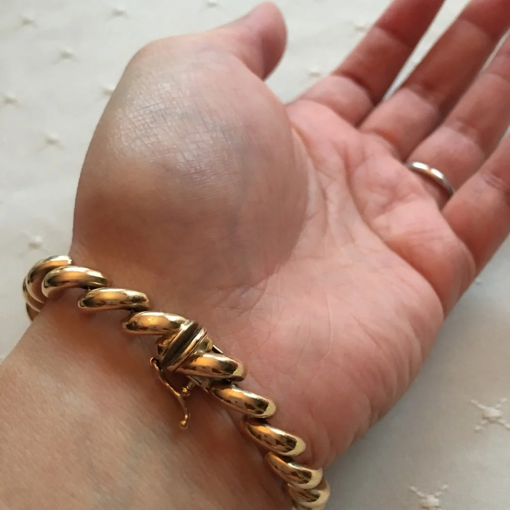 Vintage 14k Gold Twisted Link Bracelet